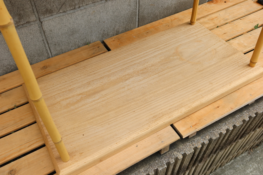 茶道具 行台子 利休形 桐地竹台子 組立式 紙箱 茶道具『竹台子 利休