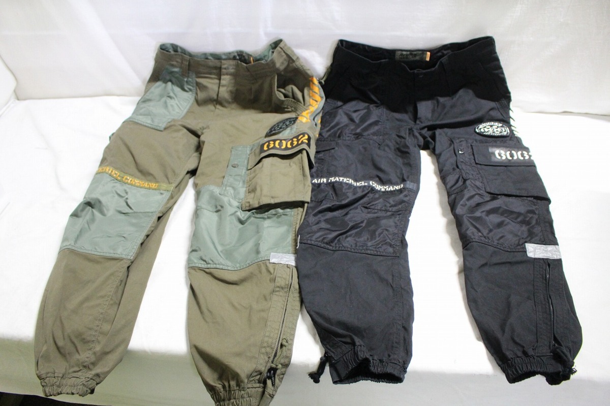 【8dP06633E】★AVIREX★アヴィレックス★カーゴパンツ★2点おまとめ★サイズ LARGE★ブラック★カーキ★X-1 TEST PILOT★ボトムス★パンツ 男性用 あ