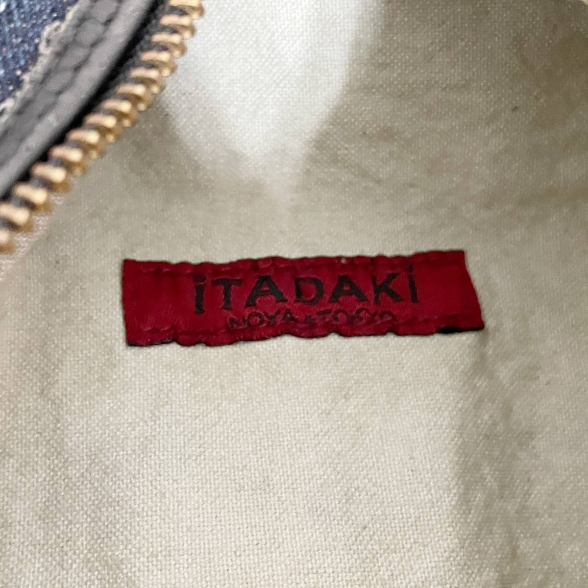 iTADAKi 本革 デニム ボディーバッグ ワンショルダー ダメージ加工 