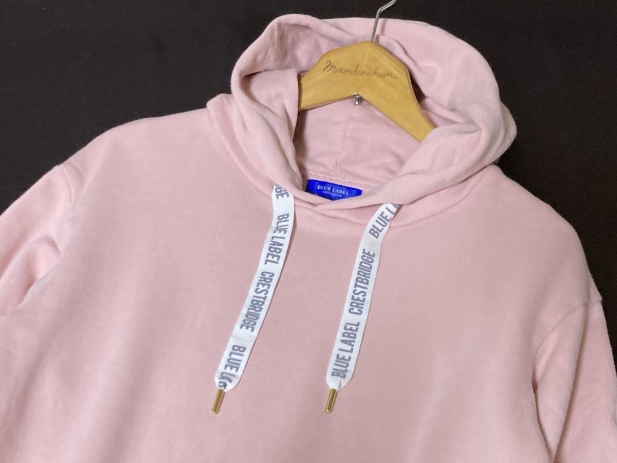 新品✨未使用✨ブルーレーベルクレストブリッジ　ロゴ入りリボン　パーカー　38 ブルーレーベルクレストブリッジ ロゴ入りの紐おリボンが可愛い