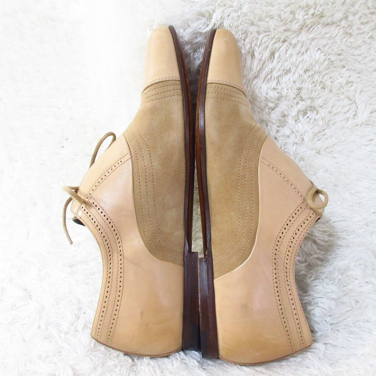 ほぼ未使用 BOTTEGA VENETA ボッテガヴェネタ レザー×スエード 内羽根 