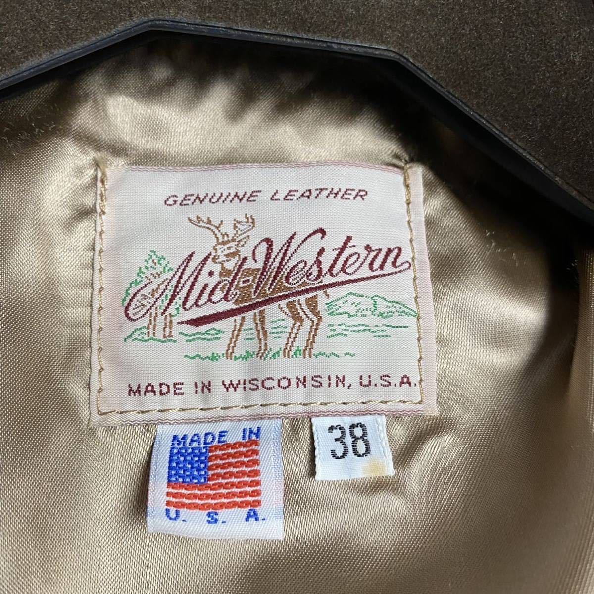 未使用級 XL相当 MID WESTERN 【トロけるディアスキン】 ミッド 