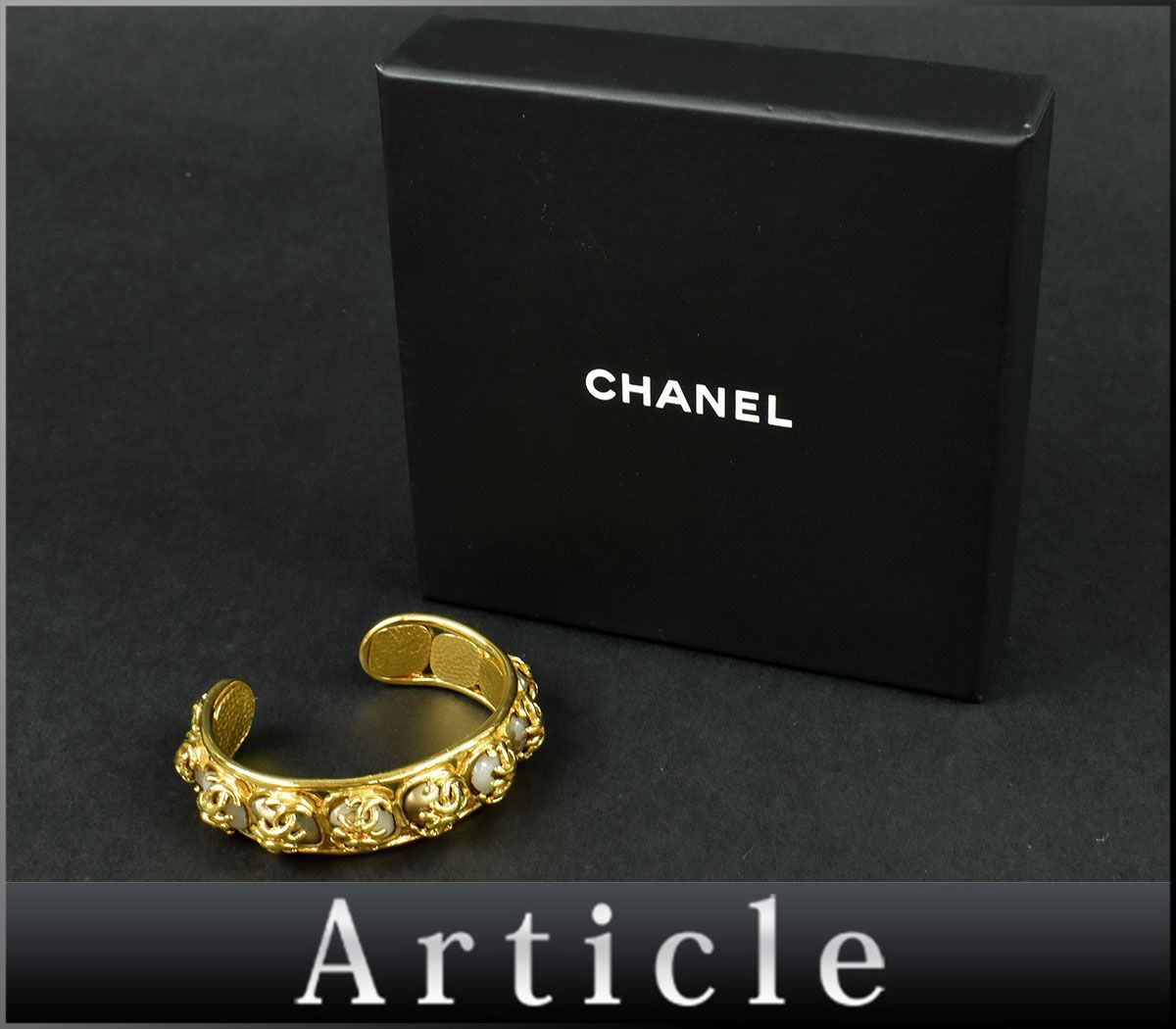 133634◇ CHANEL シャネル ココマーク カフ バングル ブレスレット 