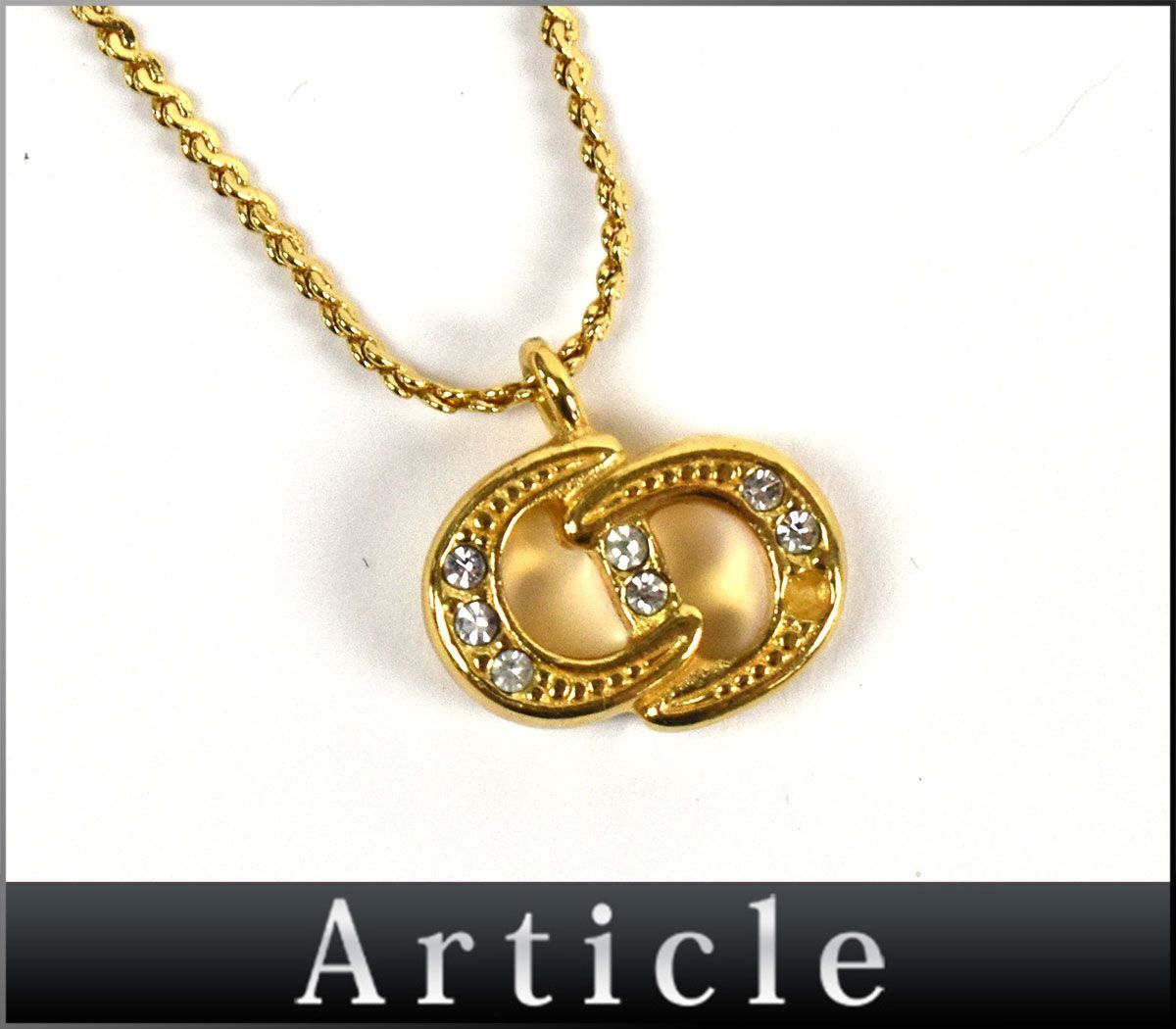 133839☆ Christian Dior クリスチャン ディオール CDロゴ ネックレス