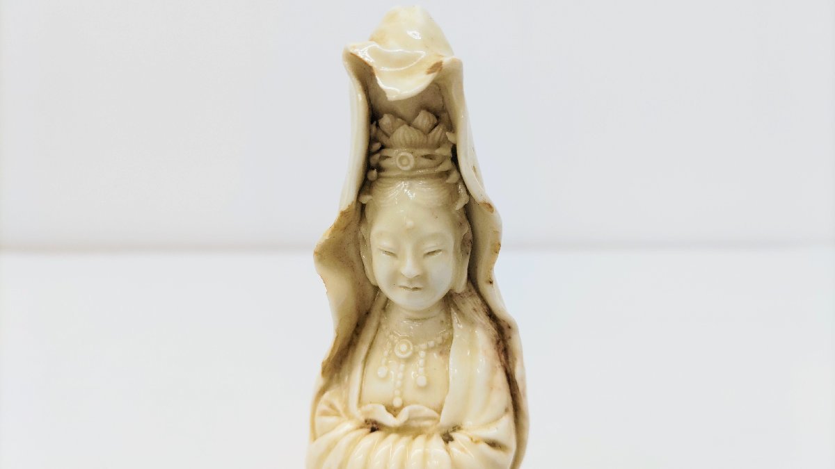 宋時代 小観音像　アンティーク/骨董 長期保管品 詳細不明 観音菩薩立像 観音像 仏像 陶器 磁器 陶磁器 骨董