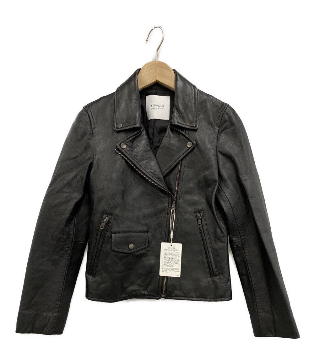 美品 ステュディオス レザージャケット シングルライダース レディース SIZE 1 (S) STUDIOUS[1103h] ステュディオス STUDIOUS ラムレザー 0 ■ STUDIOUS｜ステュディオスのライダース