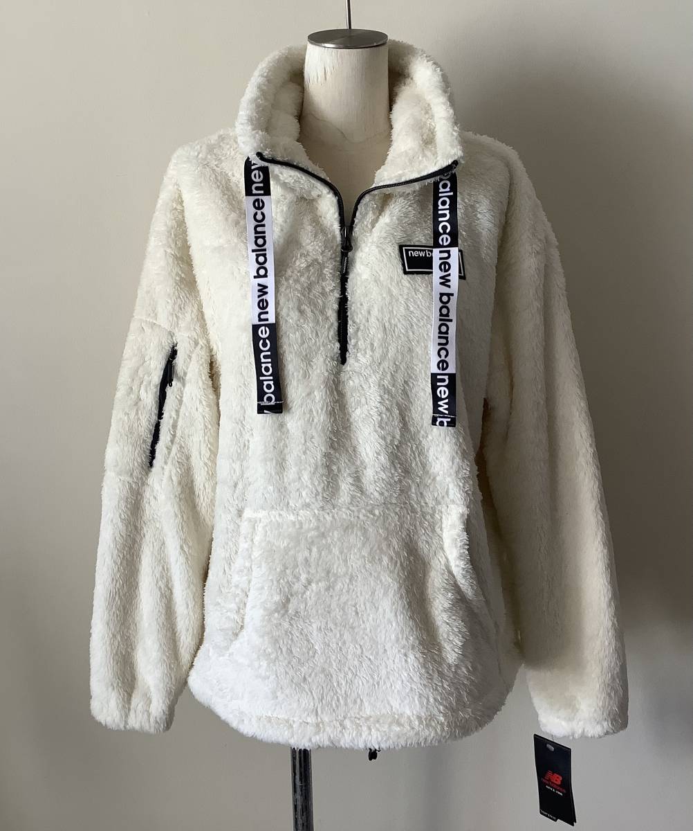 NEW BLANCEニューバランス新品XL♪クリーム色のカジュアルスポーティーなモックネックフリース