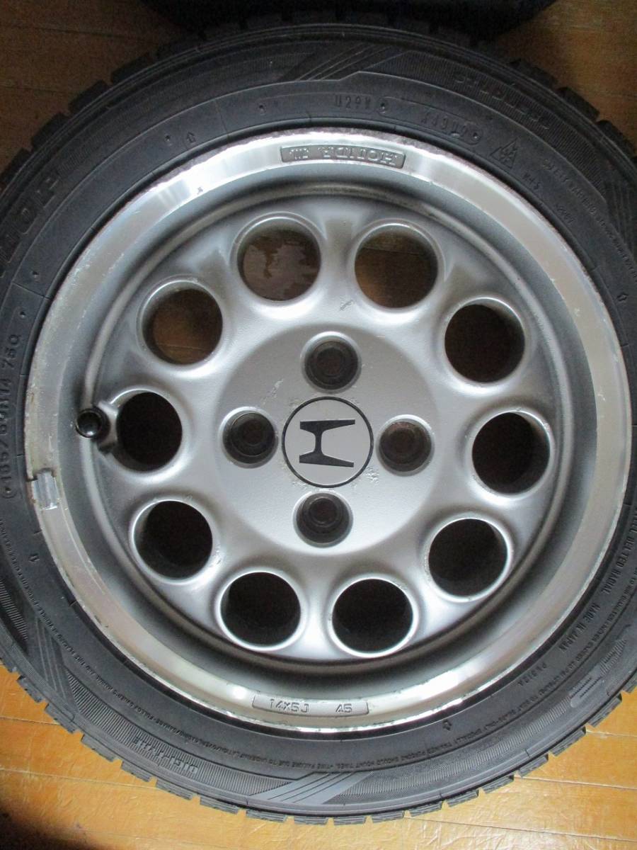 ホンダ ビート アルミ付バリ山スタッドレス 4本 155/65R13 165/60R14 4穴PCD100 80%-85%山 ブリヂストン BLIZZAK REVO2 中古新潟 ホンダビートアルミ付バリ山スタッドレス4本155/65R13165/60R144穴PCD10080%-85%山ブリヂストンBLIZZAKREVO2中古新潟