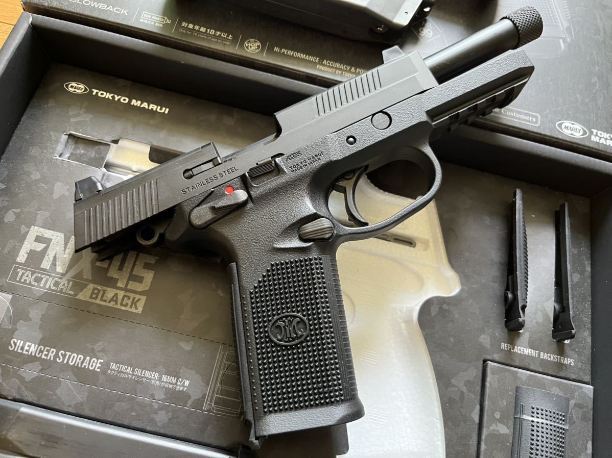 美品 東京マルイ FNX-45 タクティカルブラック マガジン3本付属 