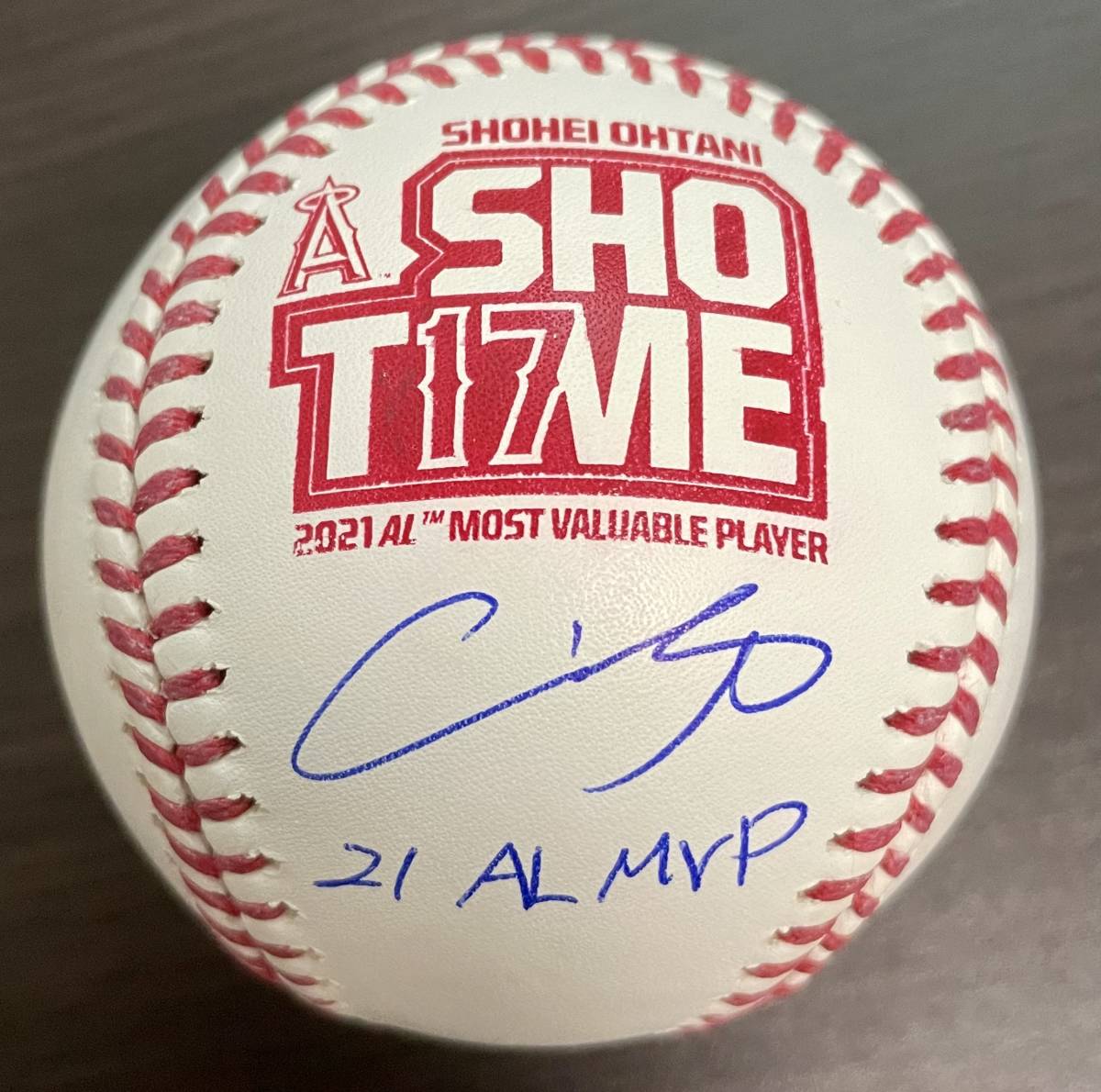 超レア！大谷翔平 2021年MVP 直筆サインボール SHOTIME MVPロゴボール 