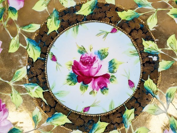 オールドノリタケ （1891年-1915年頃） メープルリーフ 金彩 薔薇模様