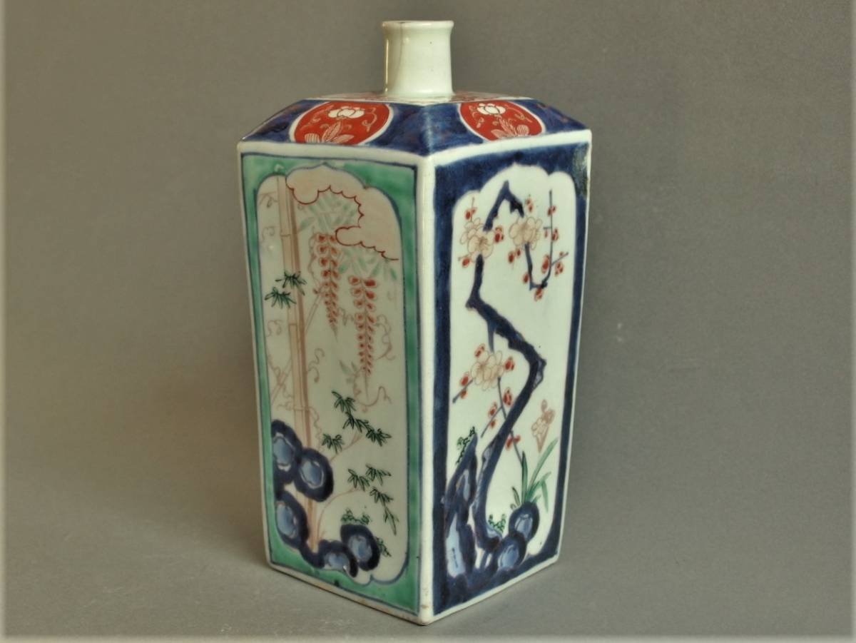 青木木米 京焼 徳利 酒器 花入 山水図 時代物 古陶磁 旧家蔵出 江戸期