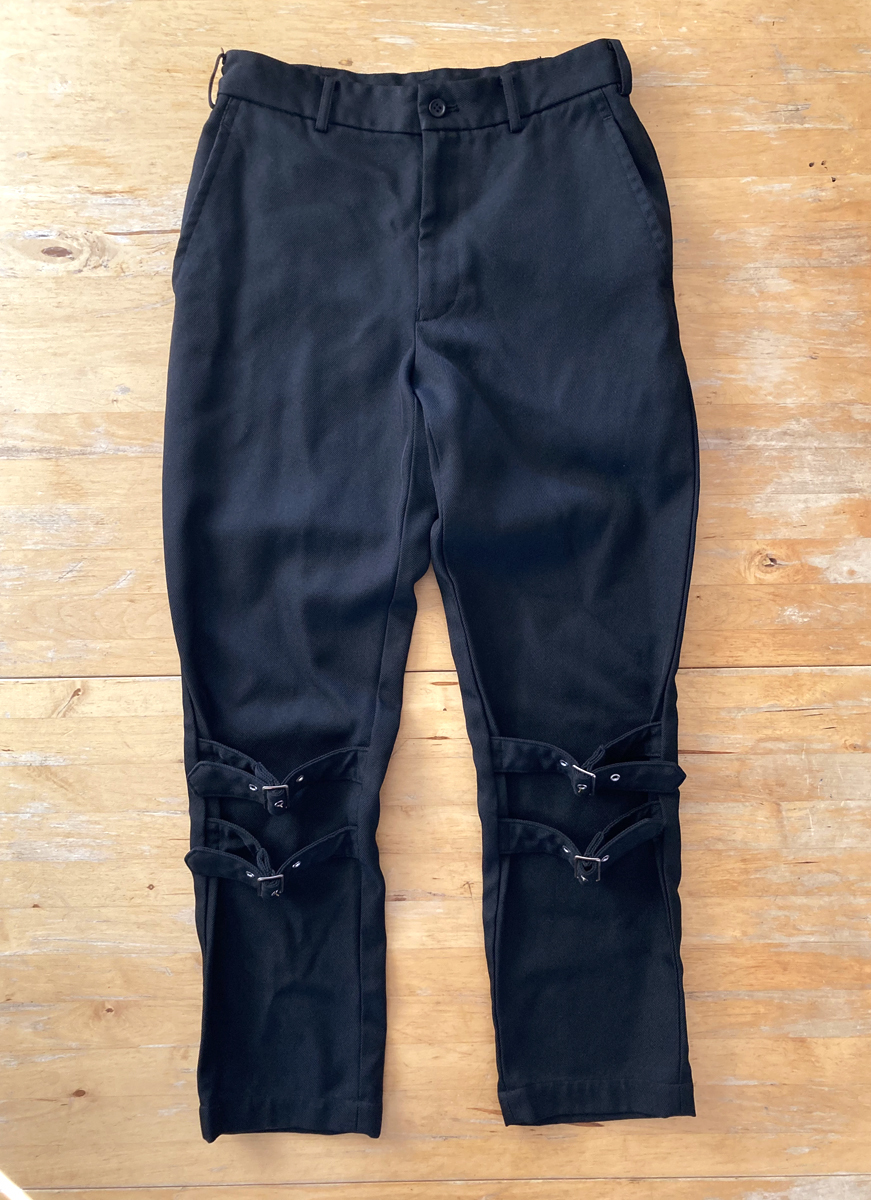 BLACK COMME DES GARCONS エステル 縮絨 加工 ボンテージ パンツ 
