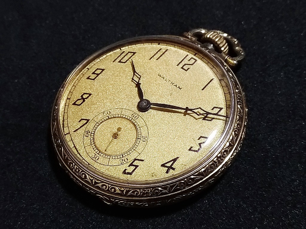 waltham - 14k watch Etsy 日本 懐中時計 手巻き ハンターケース K14