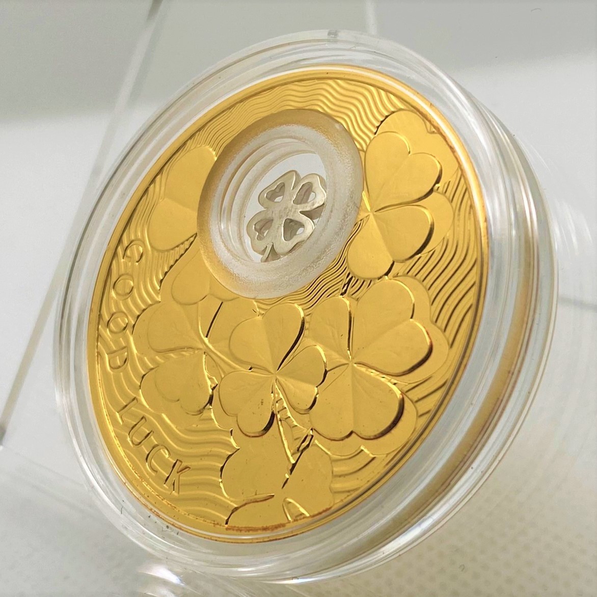 四つ葉のクローバー⁄最高鑑定2013 銀貨 2ドル ギルト グッド ニウエ