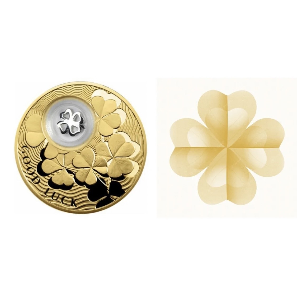 四つ葉のクローバー⁄最高鑑定2013 銀貨 2ドル ギルト グッド ニウエ