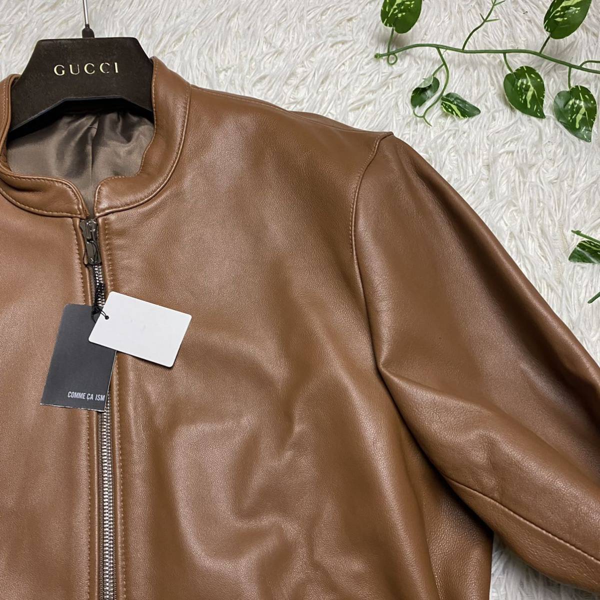 新品 タグ付き 希少LL コムサイズム comme ca ism レザージャケット 