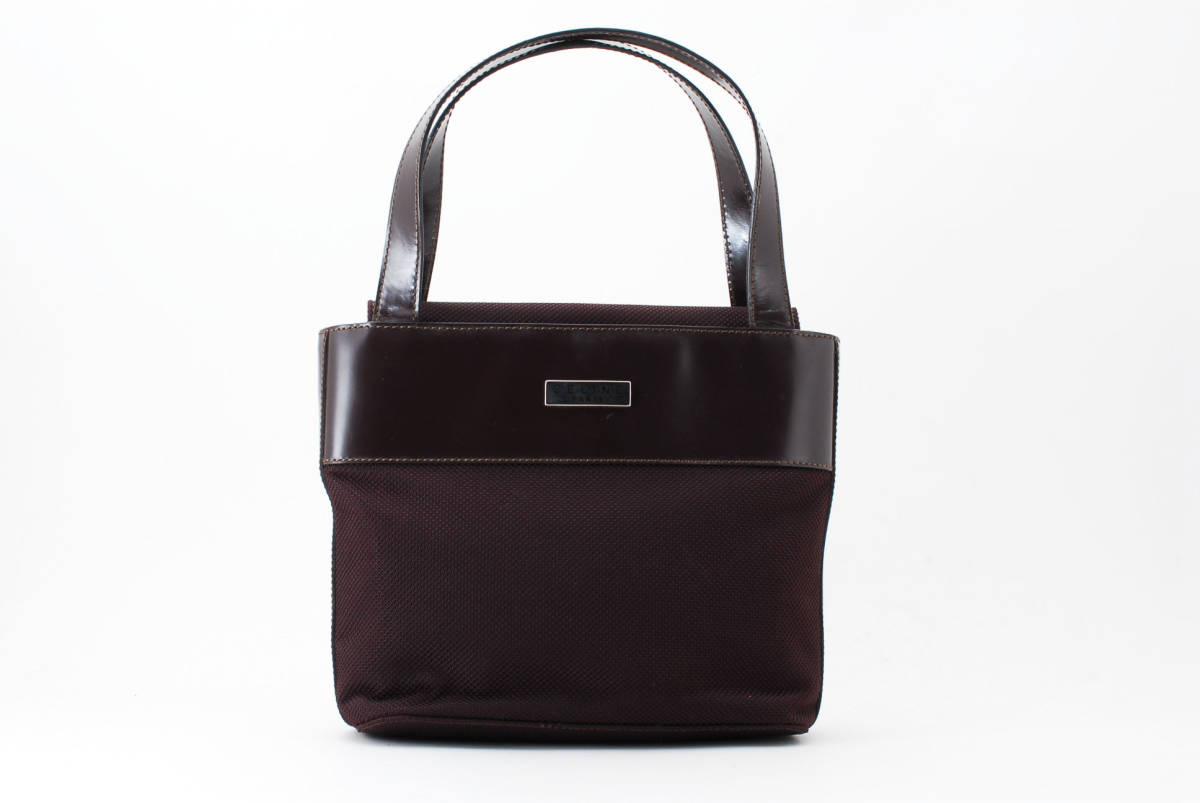 【1円スタート】美品　CELINE　ヴィンテージ　セリーヌ　キャンバス　レザー　ハンドバッグ　トートバッグ　ロゴプレート　22-6519