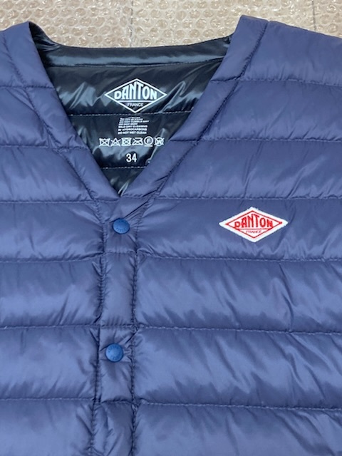 新品同様 DANTON インナーダウン ロングコート 34 NAVY ダントン
