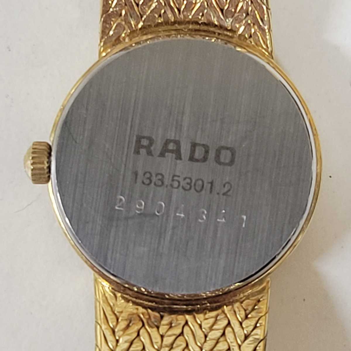 RADO クォーツ メンズ 腕時計 ゴールド文字盤 電池交換済み ラドー 