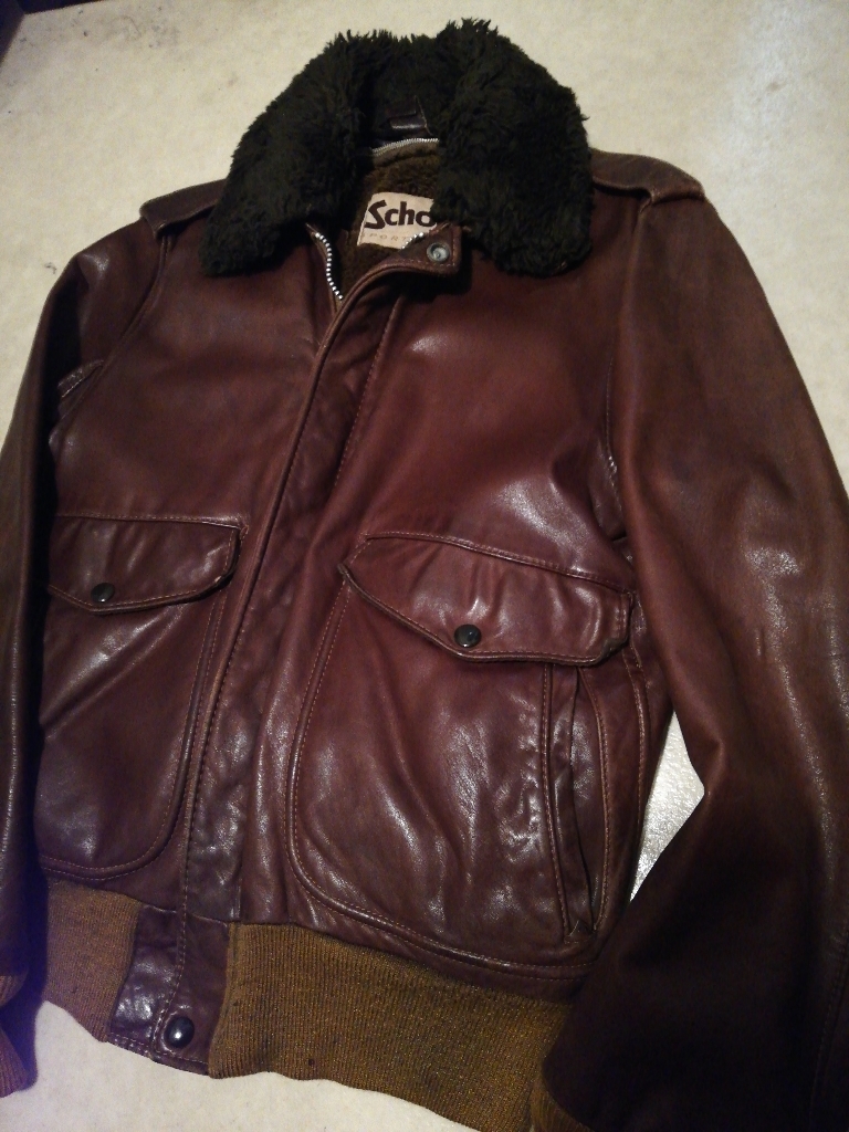 Schott ショット G-1 ボア レザー フライトジャケット 38　Мサイズ フライトジャケット ショット USA製 Flight 70\u0027s サイズ40