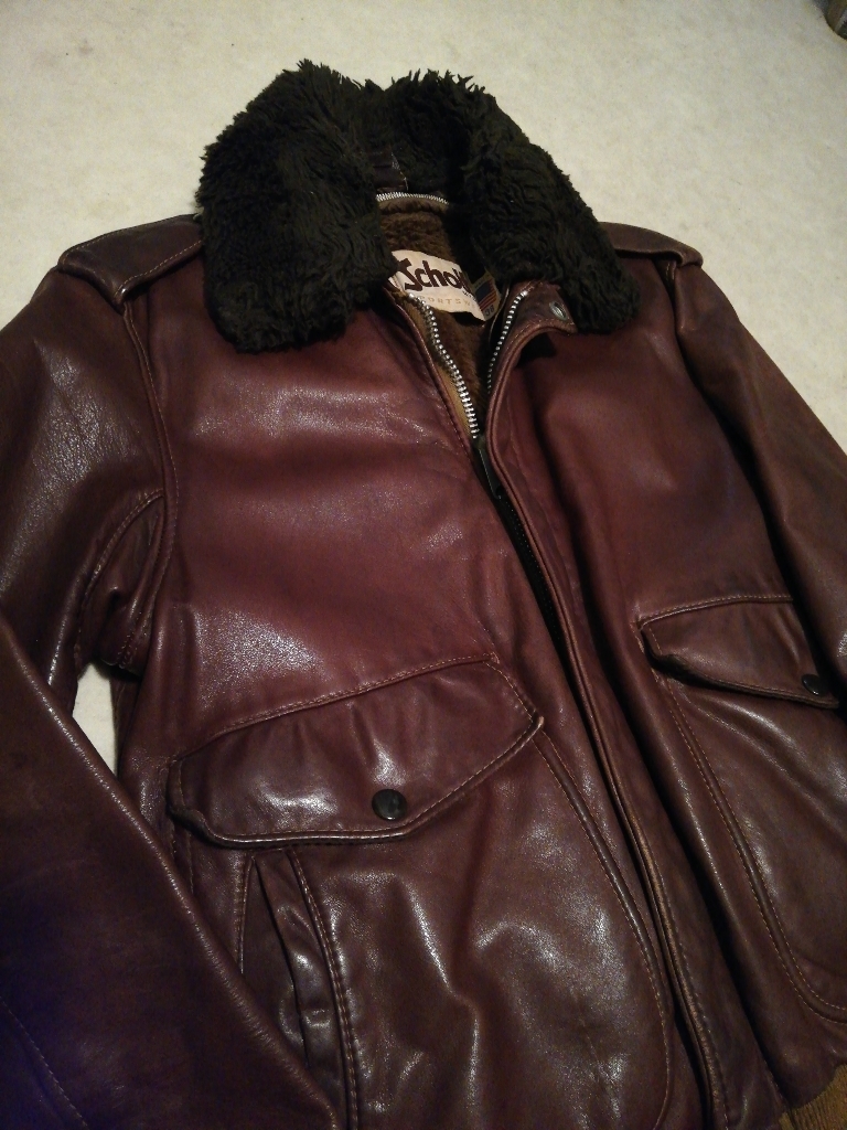 Schott ショット G-1 ボア レザー フライトジャケット 38　Мサイズ フライトジャケット ショット USA製 Flight 70\u0027s サイズ40