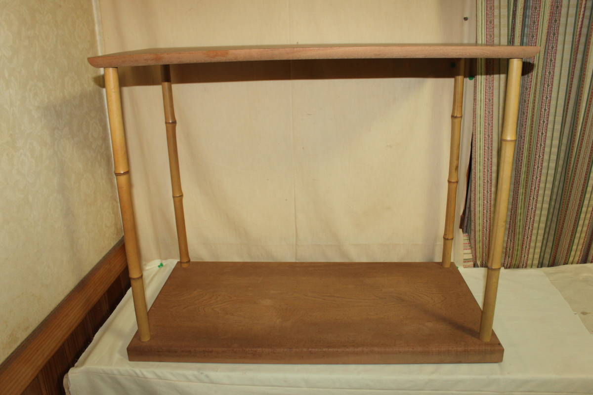 ◆茶道具 棚「利休形 桐木地竹台子」紙箱①