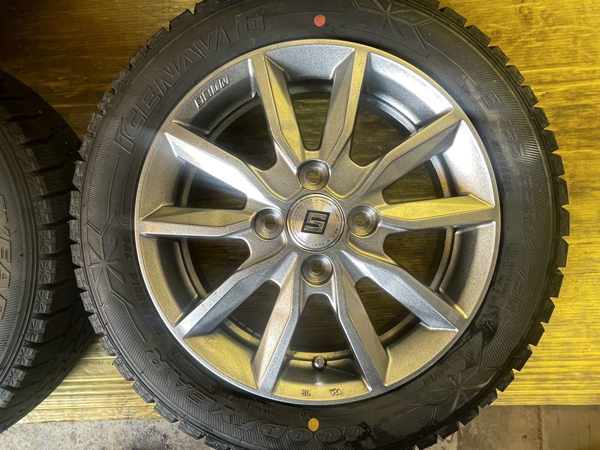 低価，大人気 グッドイヤー アイスナビ6【商品番号T-2078】14×4.5J+45 PCD100 /4H ハブ径約73mm 155/65R14