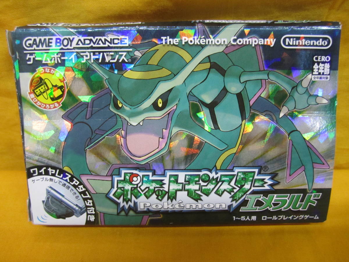 得価，安い P359 GBAソフト ポケットモンスター エメラルド 箱 説明書 ワイヤレスアダプタ付き ポケモン POKEMON 任天堂 NINTENDO(ロールプレイング)｜売買されたオークション情報、yahooの商品情報をアーカイ タイトル
