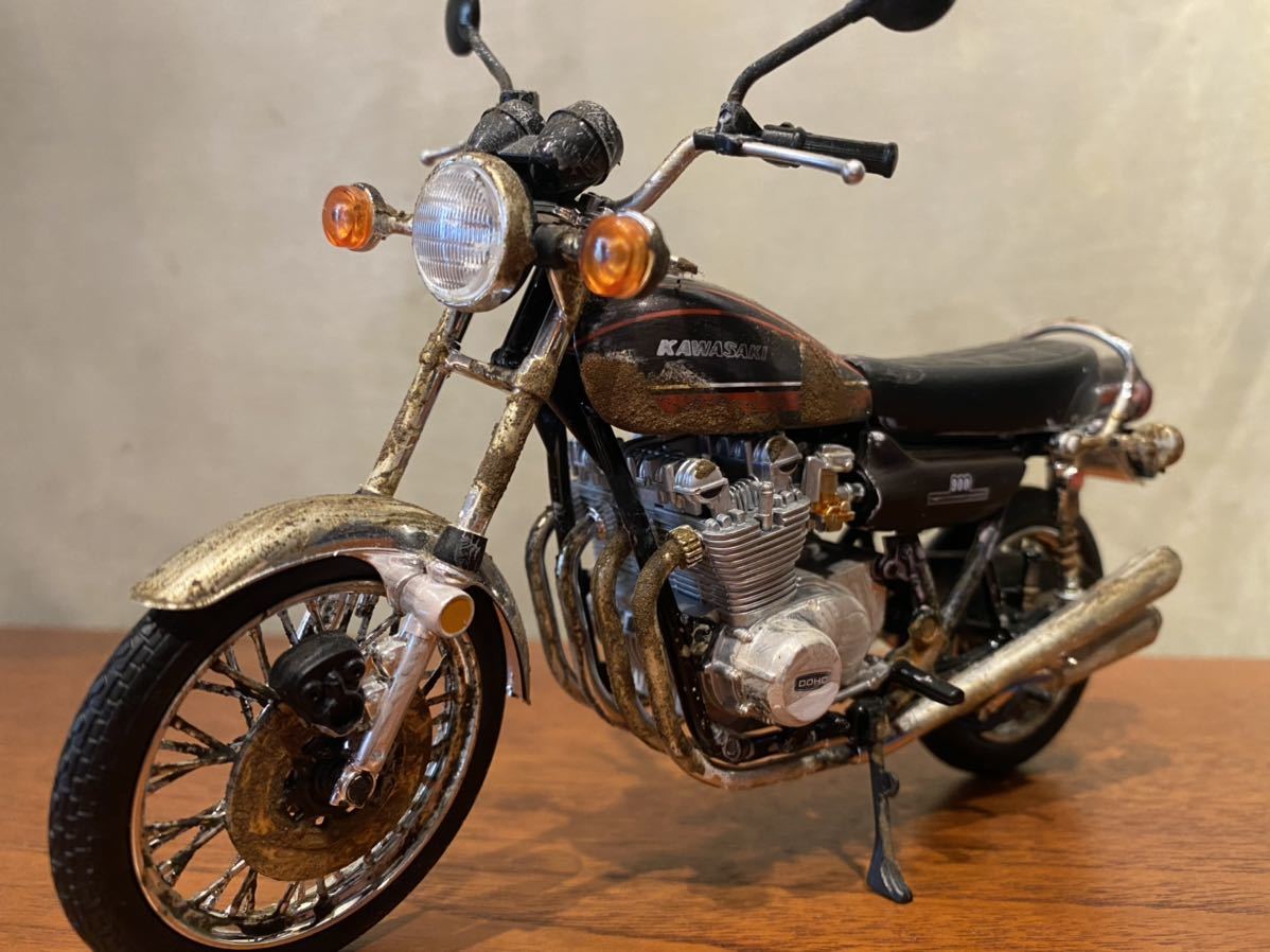 Z1 赤トラ ヤレ車両 ザビ 完成品 一点物 アオシマ 1/12 ダイキャストモデル