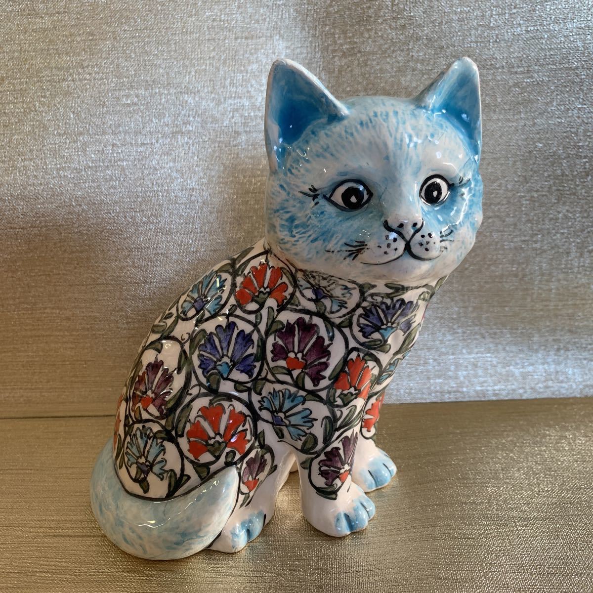 vintage陶器製 猫の置物 ヴィンテージ アンティーク ねこ ネコ cat