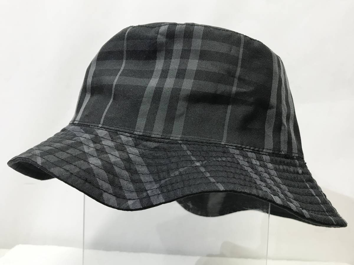BURBERRY バーバリー リバーシブルバケットハット 黒 無地/ノバ