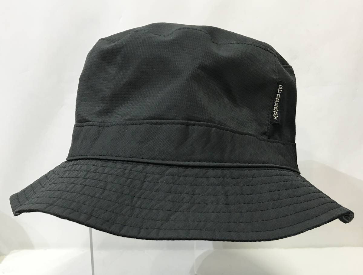 BURBERRY バーバリー リバーシブルバケットハット 黒 無地/ノバ
