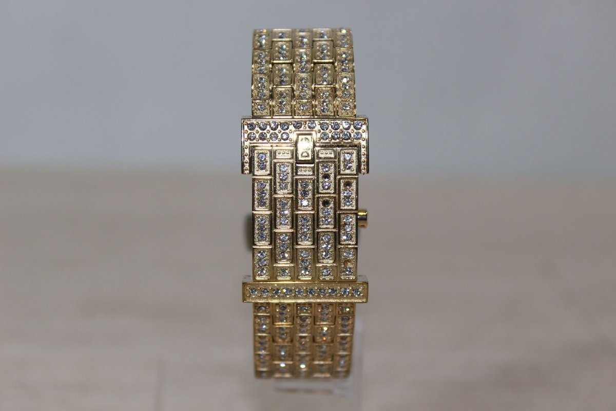 1円スタート G7220 D&amp;G クォーツ　ブレスウォッチ　レディース　ゴールド