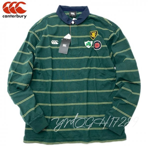 CANTERBURY カンタベリー 長袖 ラガー シャツ RA40587Y 49 緑 XL