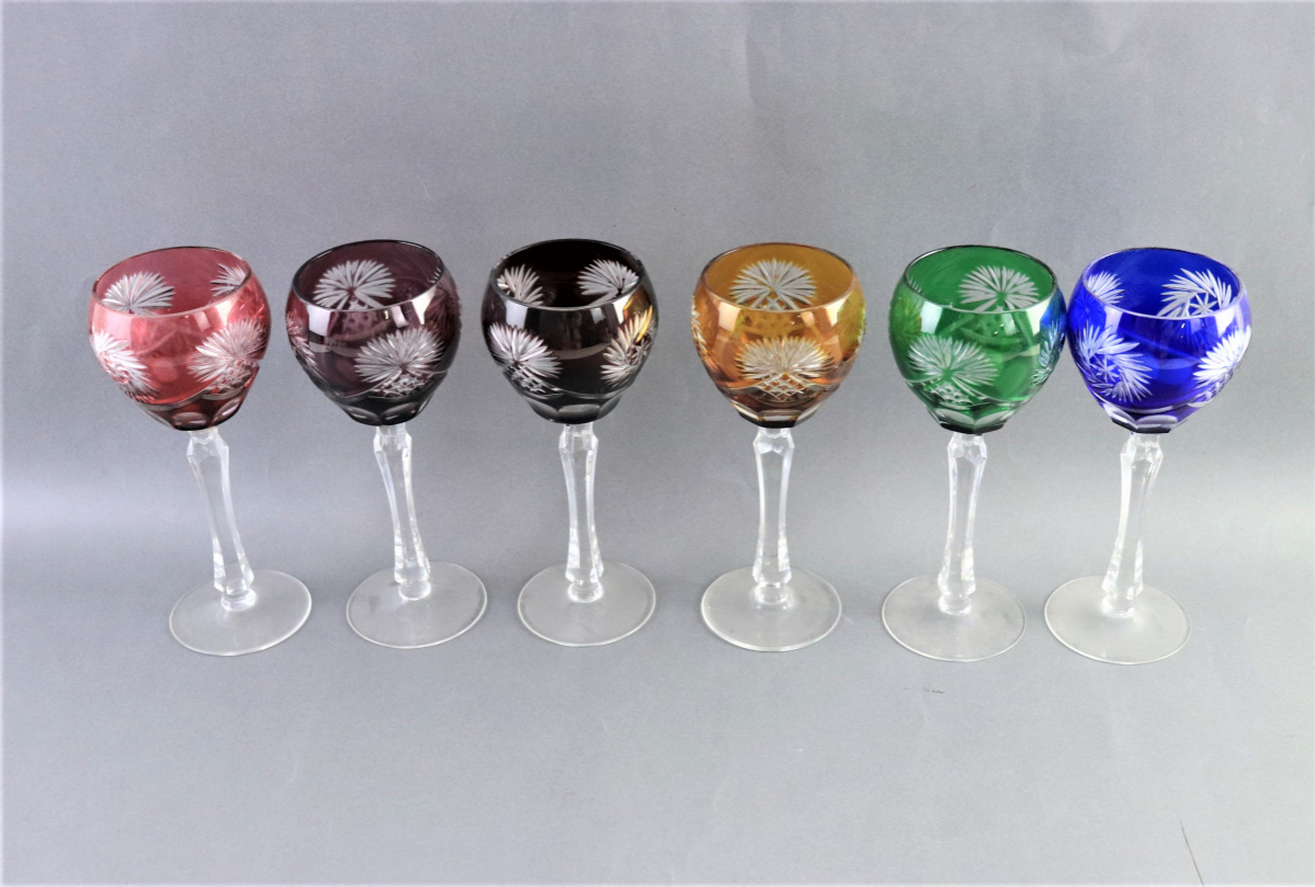 工芸ガラス まとめ 切子 色被せ切子 ワイン ロックグラス Czech Republic / Baccarat 等 西洋美術 硝子 glass ガラス 020FCFE36_2