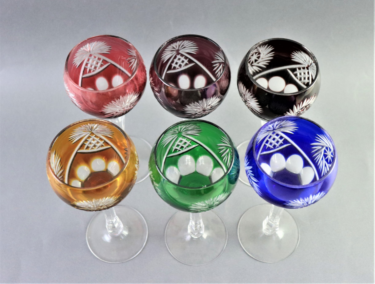 工芸ガラス まとめ 切子 色被せ切子 ワイン ロックグラス Czech Republic / Baccarat 等 西洋美術 硝子 glass ガラス 020FCFE36_3