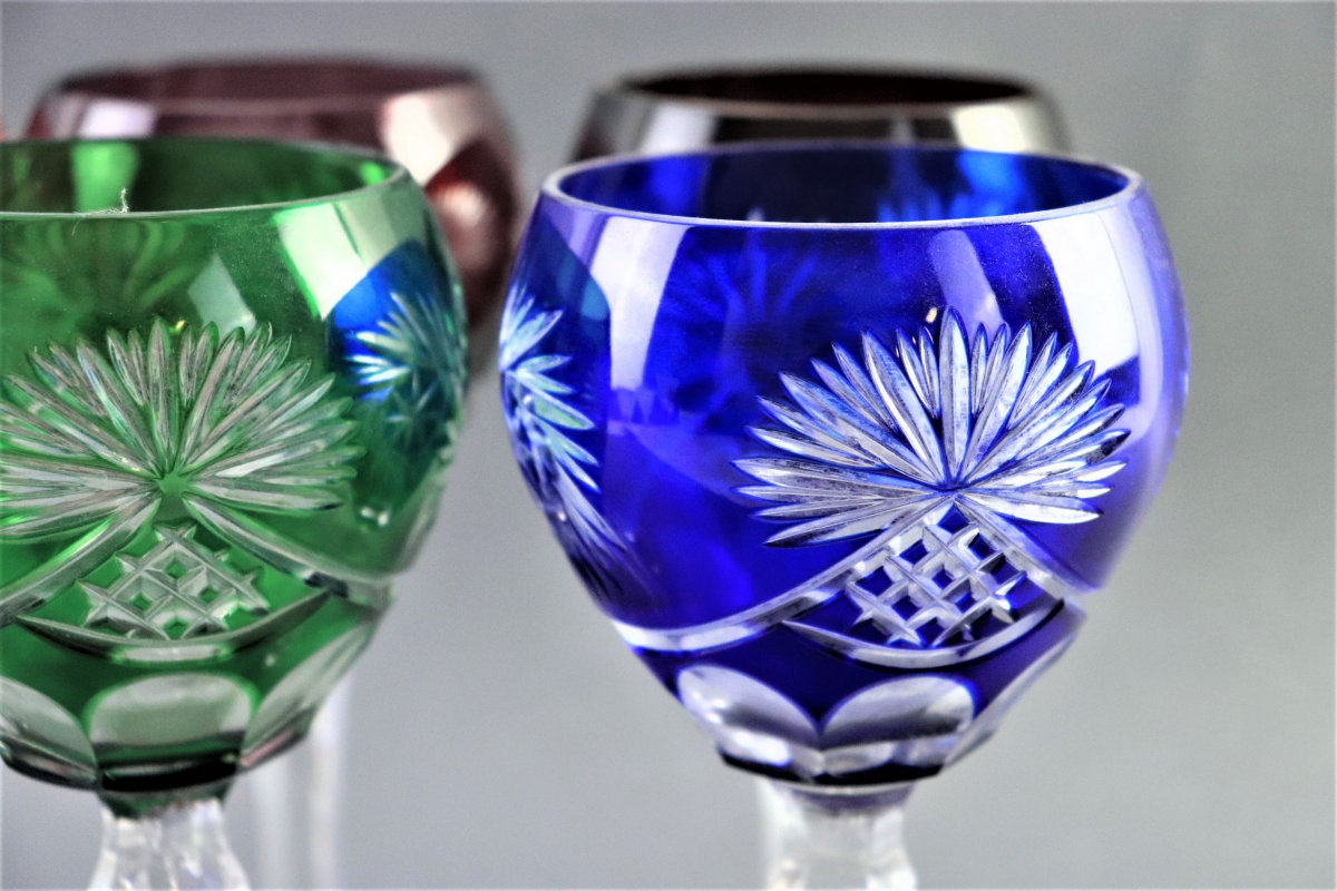 工芸ガラス まとめ 切子 色被せ切子 ワイン ロックグラス Czech Republic / Baccarat 等 西洋美術 硝子 glass ガラス 020FCFE36_4