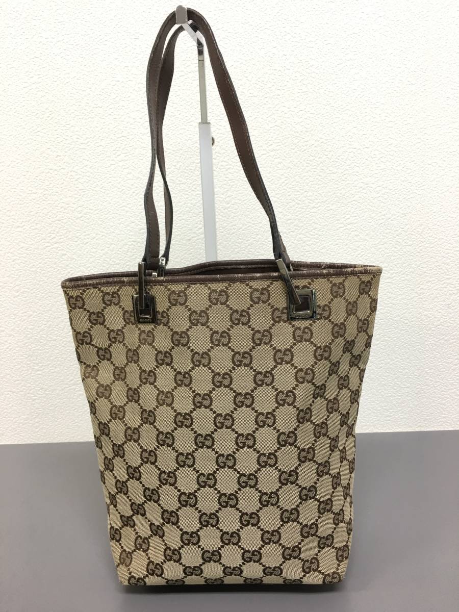 GUCCI グッチ GG柄 トートバッグ ブラウン GUCCI トートバッグ GG柄 ■美品■ GGキャンバス×レザー A4収納
