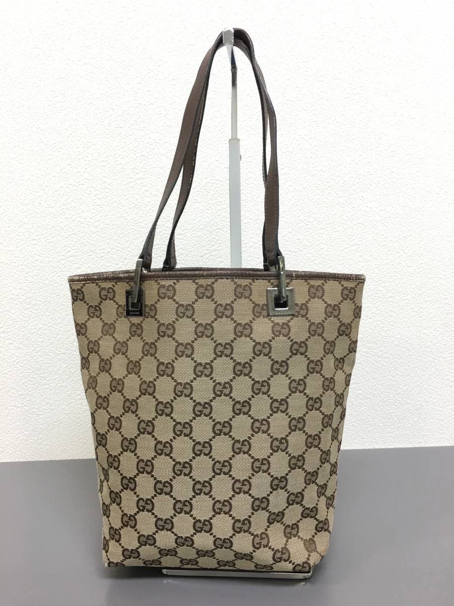GUCCI グッチ GG柄 トートバッグ ブラウン GUCCI トートバッグ GG柄 ■美品■ GGキャンバス×レザー A4収納