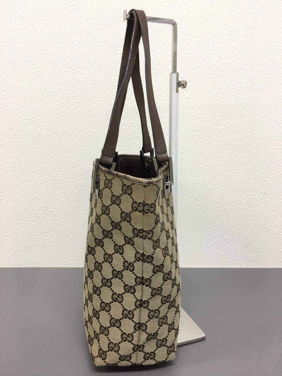 GUCCI グッチ GG柄 トートバッグ ブラウン GUCCI トートバッグ GG柄 ■美品■ GGキャンバス×レザー A4収納