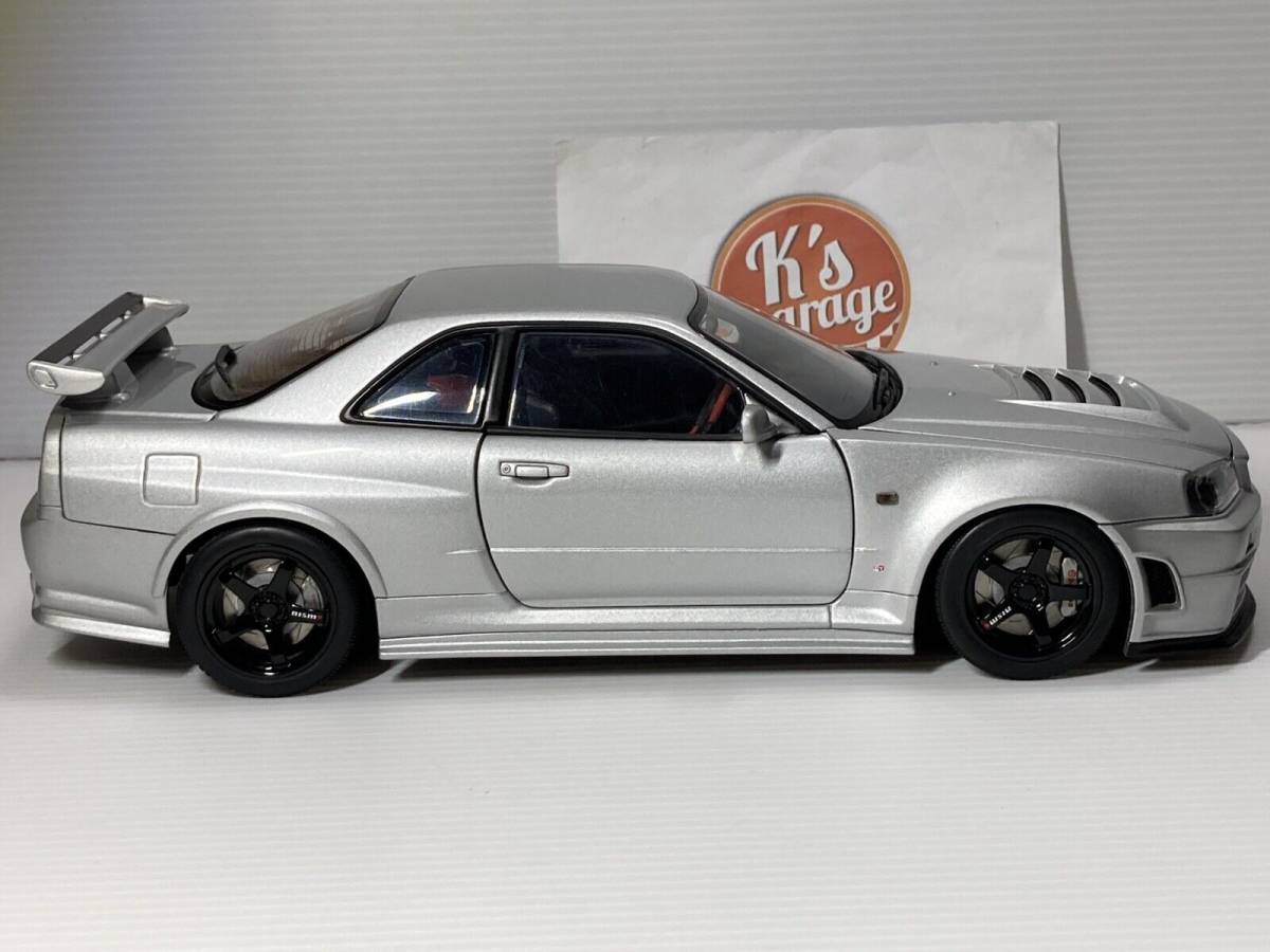 スカイライン 1&frasl;18 オートアート R34 GT-R ミニカー 箱無し ニッサン 美品 箱無 AUTOart ジャンク 1円〜 1円～ カルソニック XANAVI