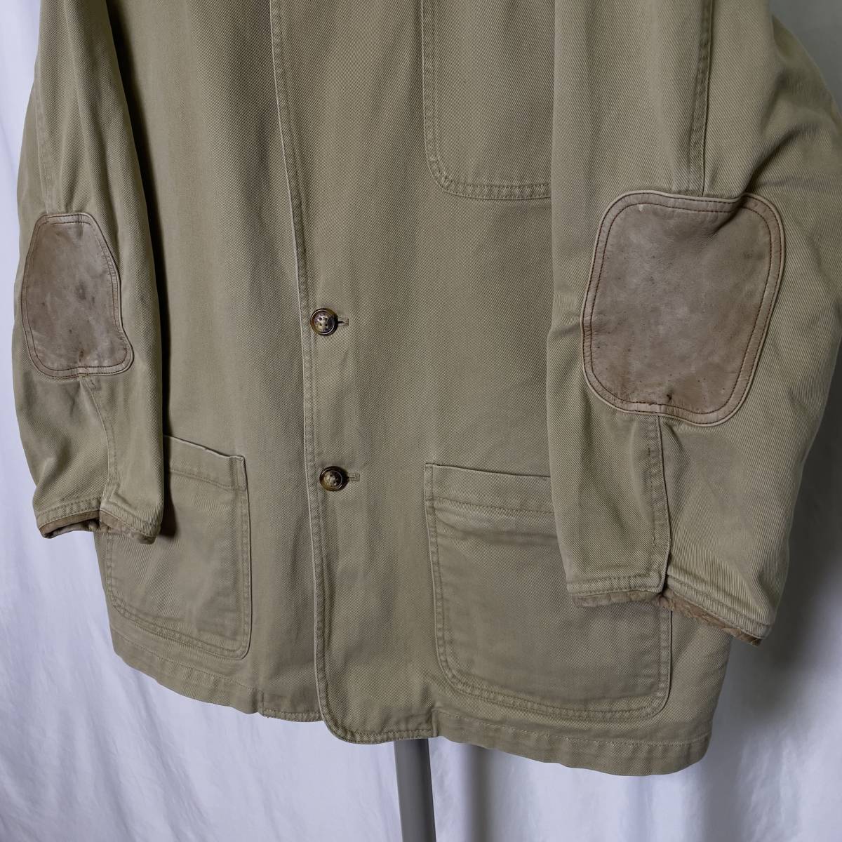 90s ORVIS レザー エルボーパッチ コットン ハンティング テーラード 