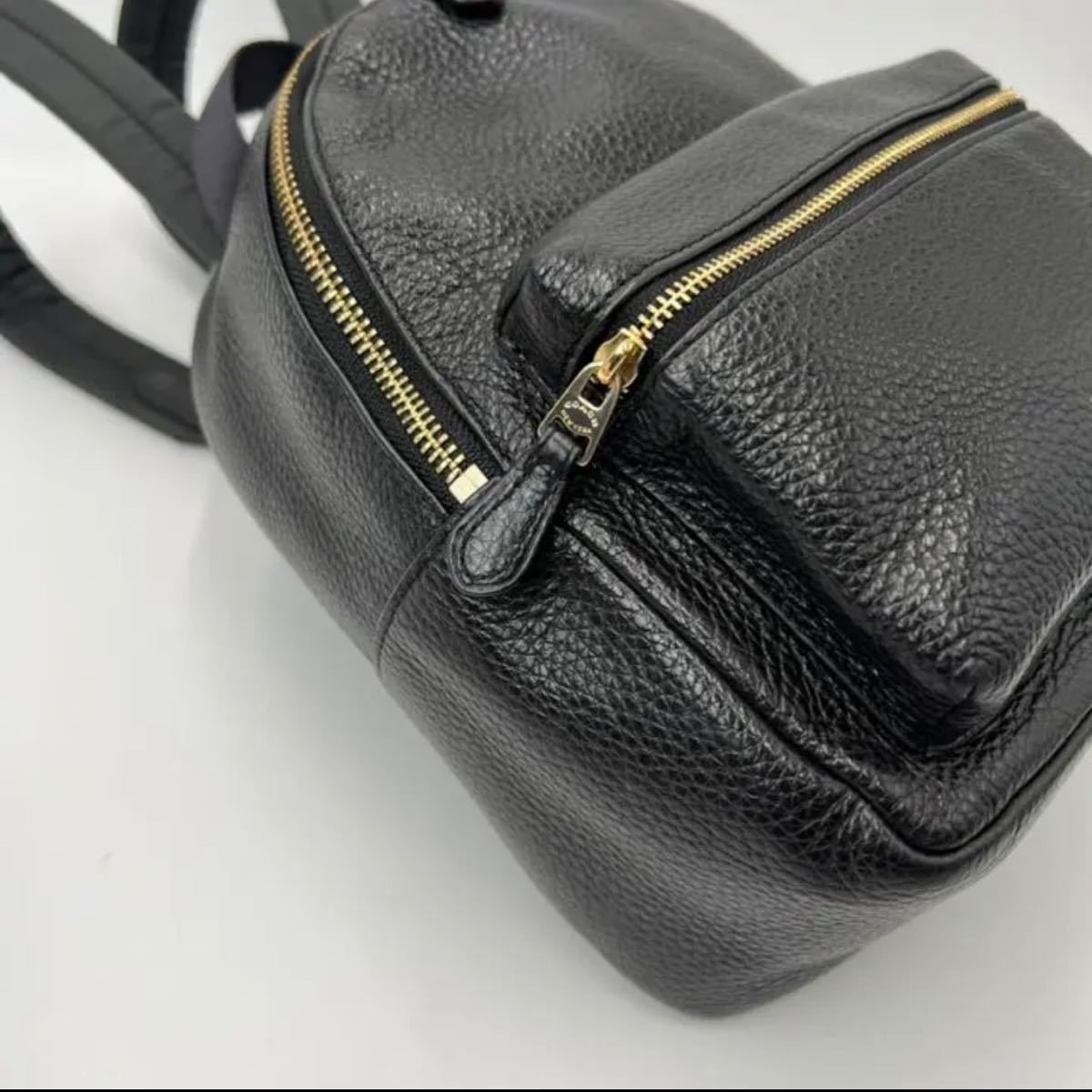 コーチ COACH 1円 F38263 ■美品■ COACH（リュック⁄バックパック）の 1円【美品】COACH コーチ リュックサック ミニ バックパック レザー シボ革 ブラック 黒 ゴールド金具 背負い掛け 28995 メンズ レディース