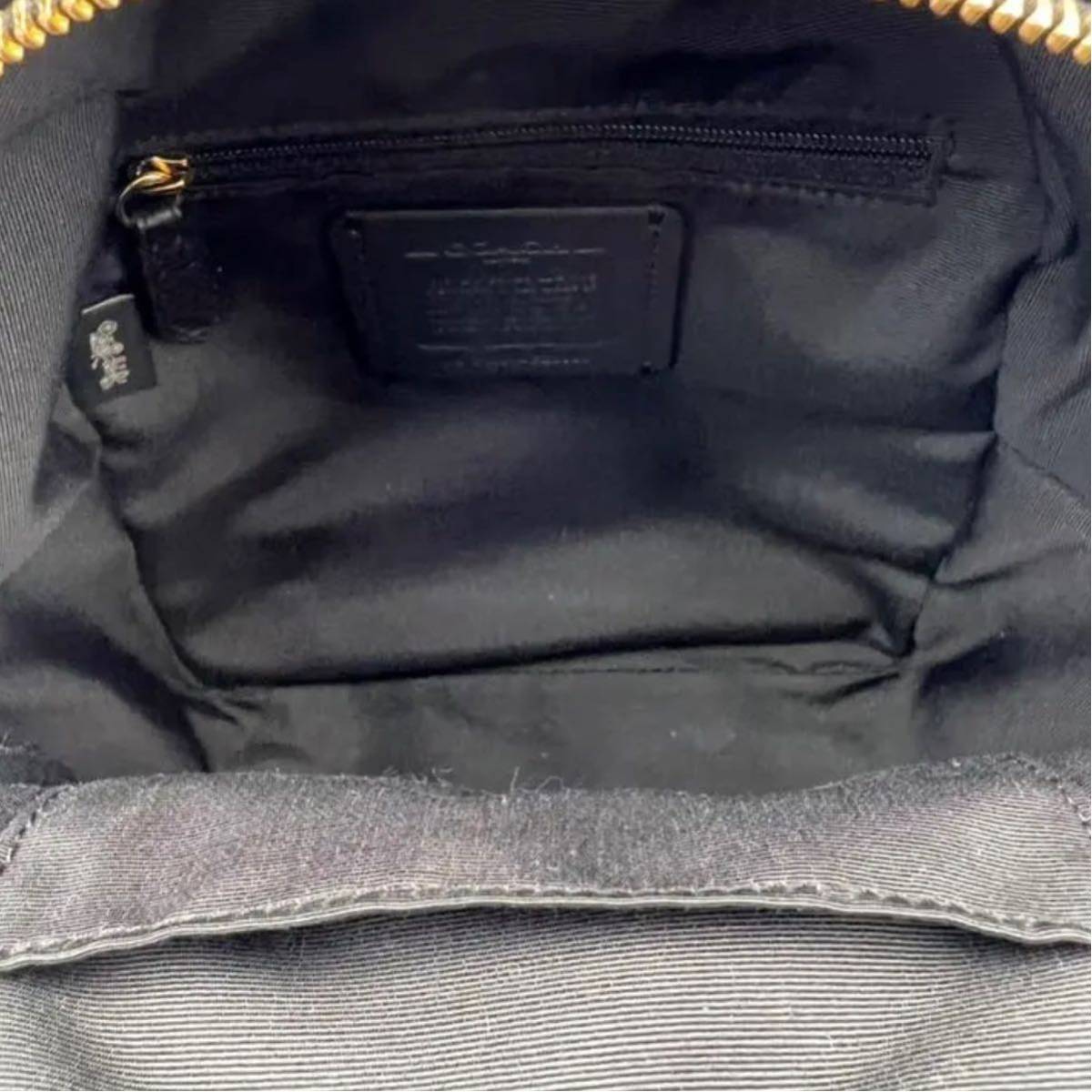 コーチ COACH 1円 F38263 ■美品■ COACH（リュック⁄バックパック）の 1円【美品】COACH コーチ リュックサック ミニ バックパック レザー シボ革 ブラック 黒 ゴールド金具 背負い掛け 28995 メンズ レディース