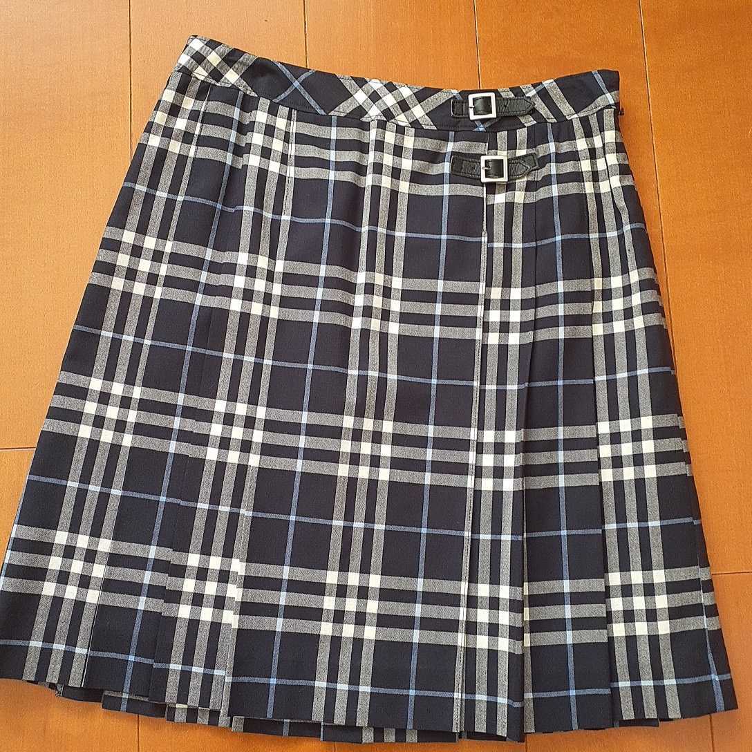 バーバリーブルーレーベル ノバチェック柄巻きスカート 38ウール100