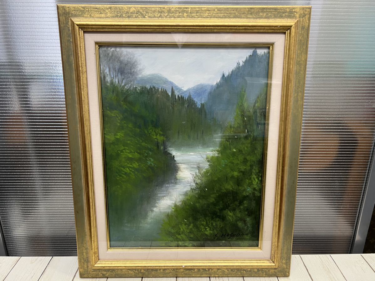 益田 油彩画 静寂 肉筆サイン 泉祥 油絵 絵画買取・販売の小竹美術 