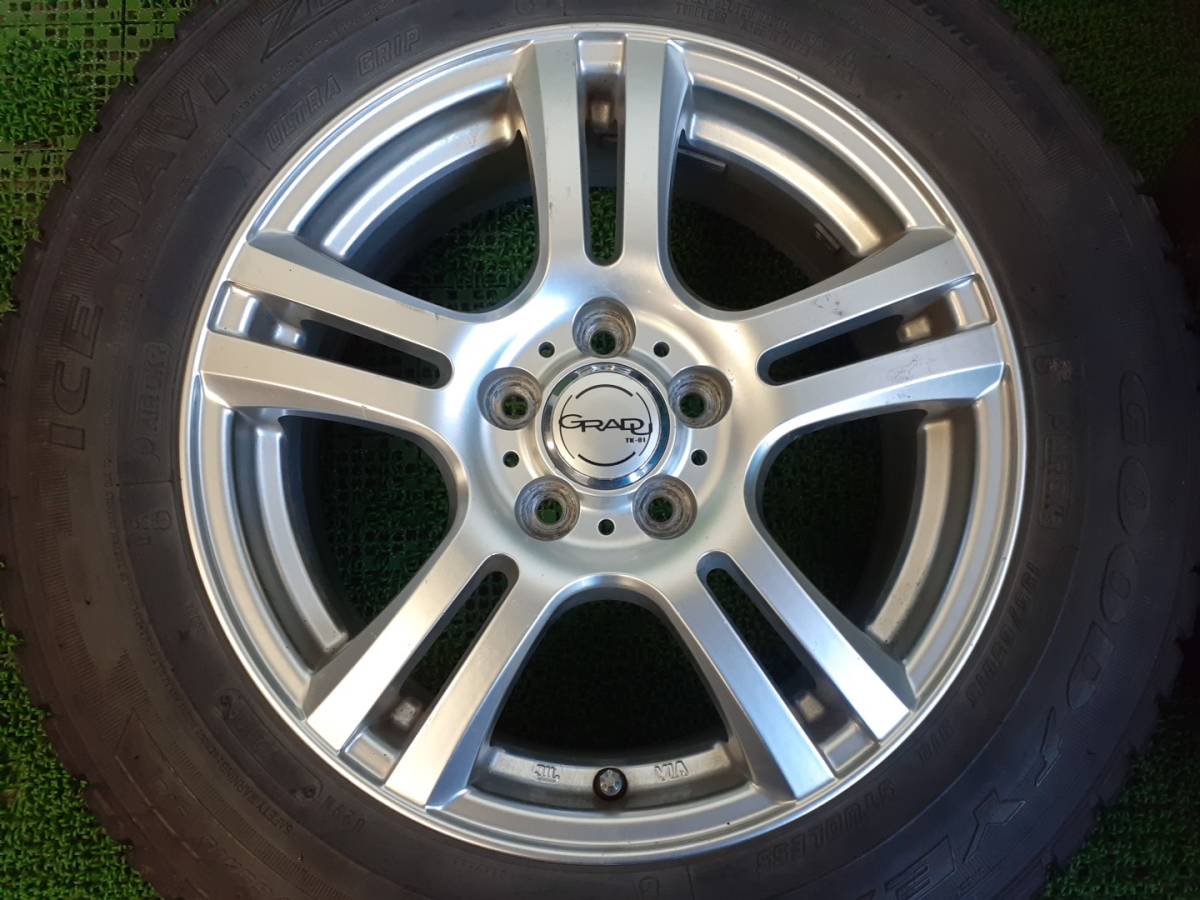 社外15インチ PCD100 6J グッドイヤー 冬タイヤ付 ICENAVI ZEAⅡ 195/65R15 4本セット 中古 売切!!