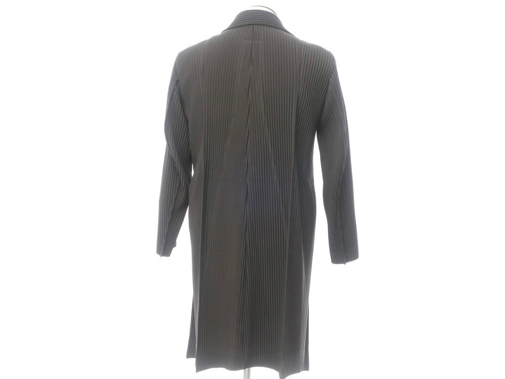 イッセイミヤケ プリーツ コートジャケットダークブラウンL