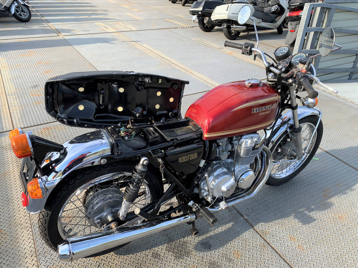 CB400F　赤　旧車絶版車、非常に奇麗な赤に黄色のラインです。キロメートルも浅い。KH250B, XJ550, Z750FX/3_9